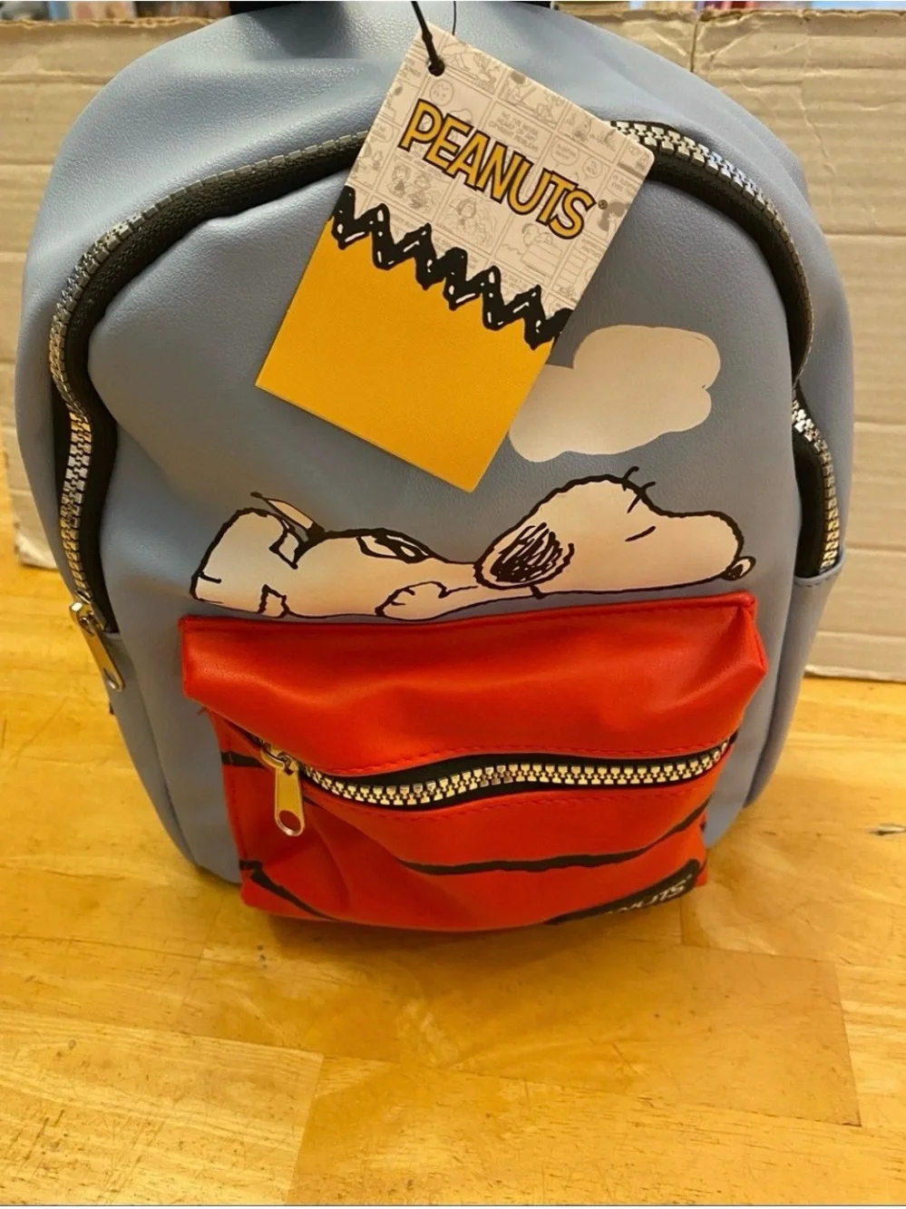 Peanuts Snoopy Mini Backpack with front Red Pocket Approx 8x10x3.5 NWT
